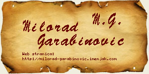 Milorad Garabinović vizit kartica